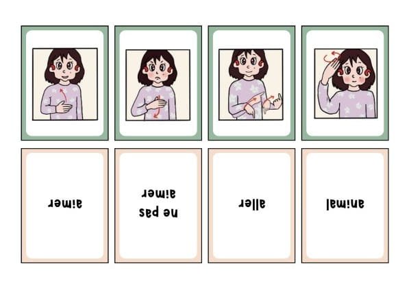 Flashcards des signes du manuel super malou à imprimer